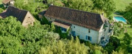 1592 - EXCEPTIONNEL ENSEMBLE QUERCYNOIS DE CARACTÈRE ,  CHARME DU QUERCY AUTHENTIQUE, A QUELQUES KILOMETRES DE FIGEAC, AVEC PISCINE A DEBORDEMENT ET VUE PANORAMIQUE  (LOT)